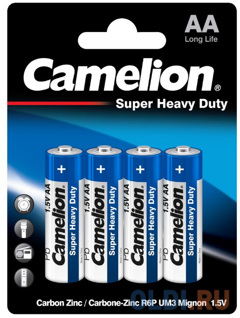 Camelion R 6 Blue BL-4 (R6P-BP4B, батарейка,1.5В)  (4 шт. в уп-ке)