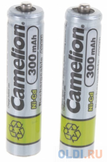 Camelion   AAA- 300mAh Ni-Cd BL-2 (NC-AAA300BP2, аккумулятор,1.2В) (2 шт. в уп-ке)