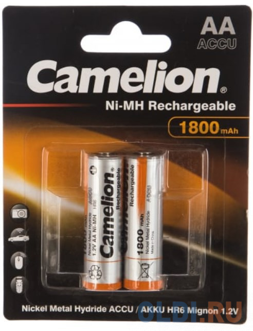 Аккумуляторы 1800 mAh Camelion NH-AA1800BP2 AA 2 шт