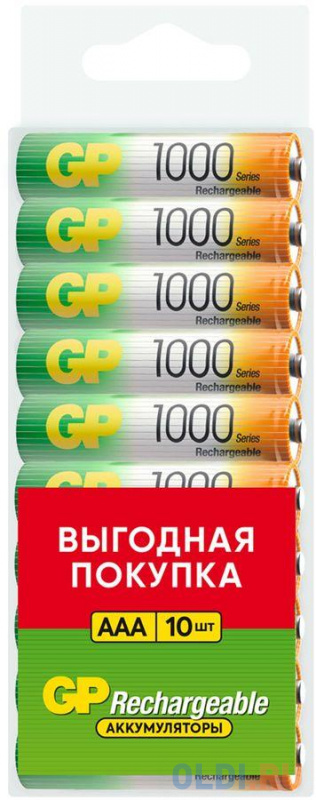 Аккумулятор 1000 мАч GP 100AAAHC-CRB10 AAA 10 шт