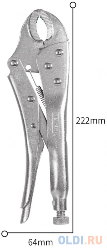 Зажимные клещи Deli DL2001 10&quot; Длина 222 мм. Рабочий ход 50 мм. Материал высокоуглеродистая сталь CrMo.