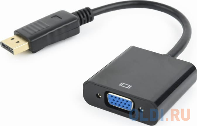 Переходник DisplayPort - VGA Cablexpert A-DPM-VGAF-02, 20M/15F, кабель 15см, черный, пакет