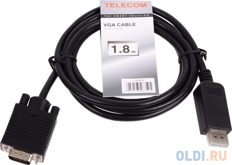 Кабель-переходник DisplayPort -- VGA_M/M 1,8м Telecom <TA669-1.8M