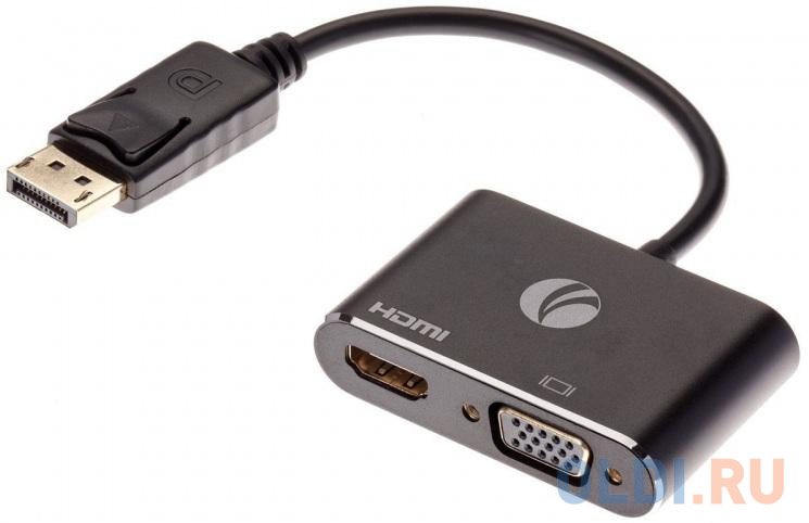 Кабель-переходник DisplayPort(M) ---> HDMI(F)+VGA(F)4K@30Hz VCOM Allum shell<CG640M-0.15>