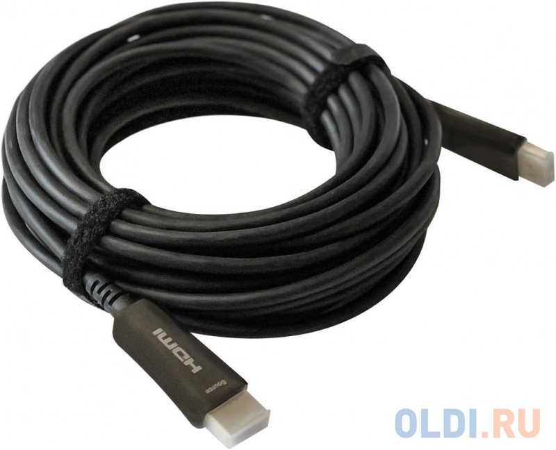 Кабель аудио-видео Digma HDMI 2.0 AOC HDMI (m)/HDMI (m) 30м. Позолоченные контакты черный (BHP AOC 2.0-30)