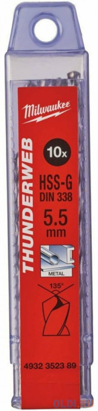 Сверло по металлу THUNDERWEB HSS-G 5.5x93 (10шт) Milwaukee