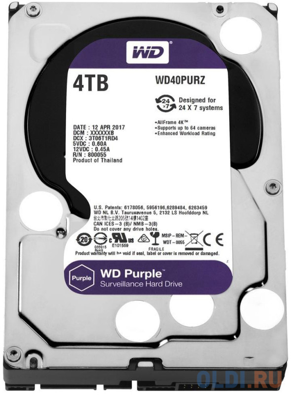 Жесткий диск Western Digital Purple 4 Tb