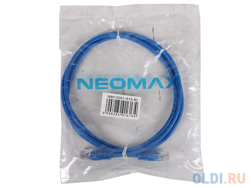 Патч-корд литой Neomax NM13001-015B UTP 1.5 м, кат. 5е - синий