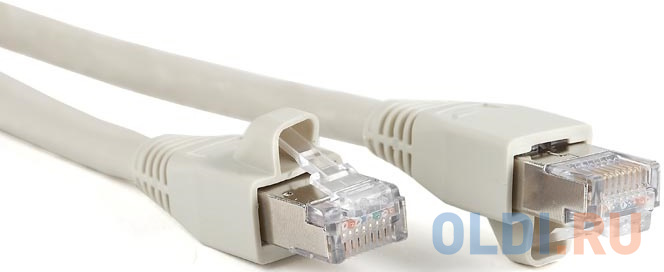 Патч-корд FTP 6а категории Hyperline PC-LPM-STP-RJ45-RJ45-C6a-5M-LSZH-GY 5м серый