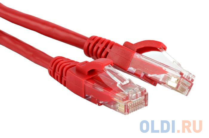 Патч-корд RJ45 - RJ45, 4 пары, UTP, категория 5е, 5 м, красный, TWT TWT-45-45-5.0-RD