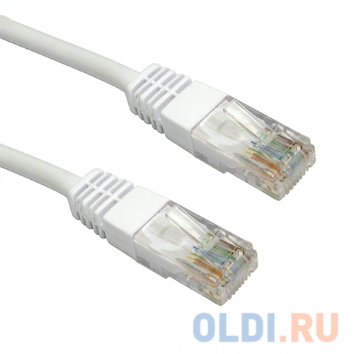 Патч-корд RJ45 - RJ45, 4 пары, UTP, категория 6, 5 м, белый, LSZH, LANMASTER LAN-PC45/U6-5.0-WH