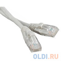 Патч-корд RJ45 - RJ45, 4 пары, UTP, категория 5е, 0.3 м, серый, TWT TWT-45-45-0.3-GY