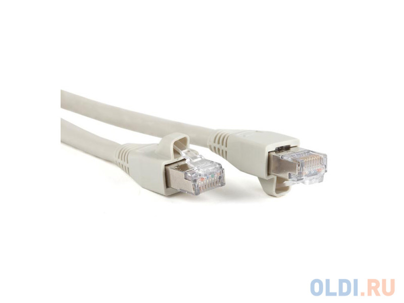 Патч-корд FTP 6A категории 2м Hyperline PC-LPM-STP-RJ45-RJ45-C6a-2M-LSZH-GY экранированный серый