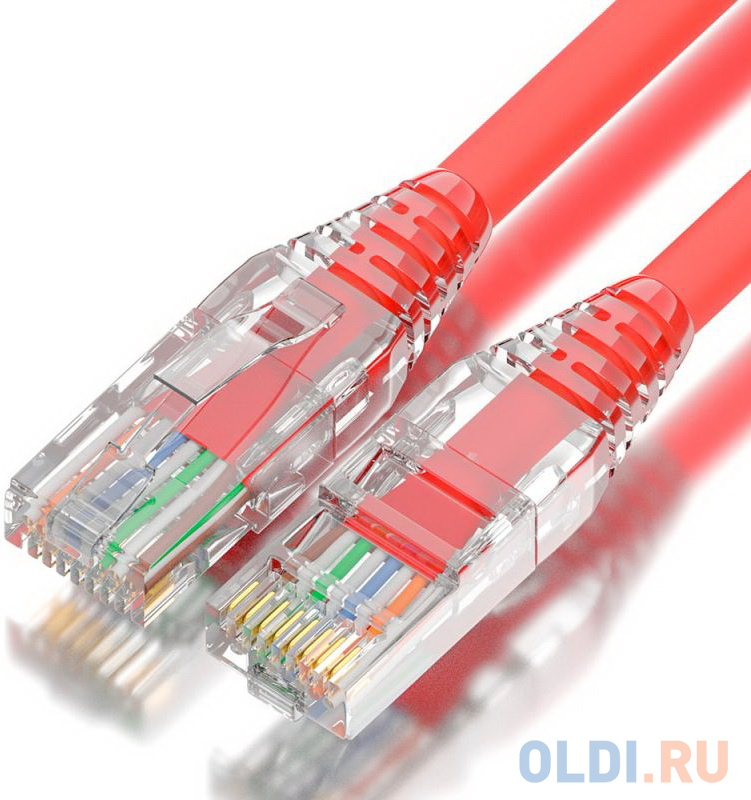 GCR Патч-корд 2.0m LSZH UTP кат.5e, красный, коннектор ABS, 24 AWG, ethernet high speed 1 Гбит/с, RJ45, T568B, GCR-52672