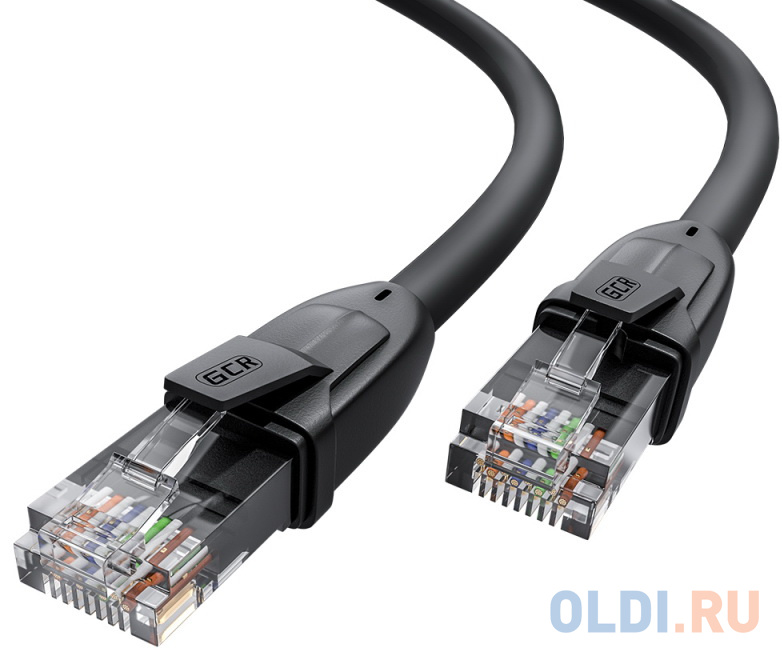 GCR Патч-корд прямой 3.0m UTP кат.6, черный, 24 AWG, ethernet high speed, RJ45, T568B, GCR-52530