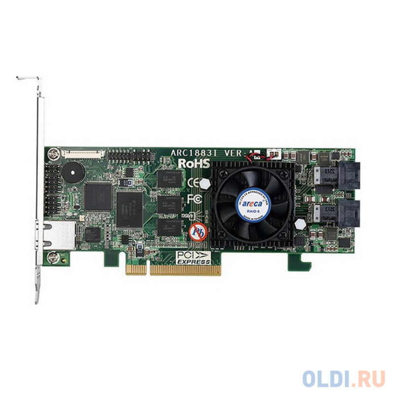 ARC-1883i PCIe 3.0 x8 LP, SAS/SATA 12G, RAID 0,1,5,6,10,50,60, 8port (2*int SFF8643), Cache 2GB RTL (10) (411314)