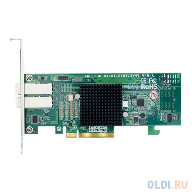 ARC-1330-8x    PCIe 3.0 x8 Low Profile, SAS/SATA 12G, HBA, 8port (2*ext SFF8644), (аналог LSI00343 9300-8E),  RTL {10}