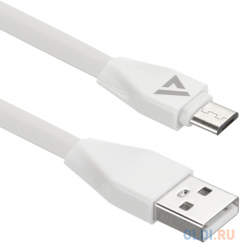 Кабель microUSB 1м ACD ACD-U920-M1W плоский белый