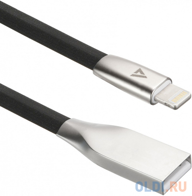 Кабель Lightning 1.2м ACD ACD-U922-P5B плоский черный