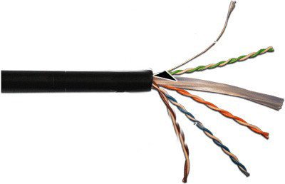 Кабель информационный Lanmaster LAN-6EUTP-OUT кат.6 U/UTP не экранированный 4X2X23AWG PE 305м черный