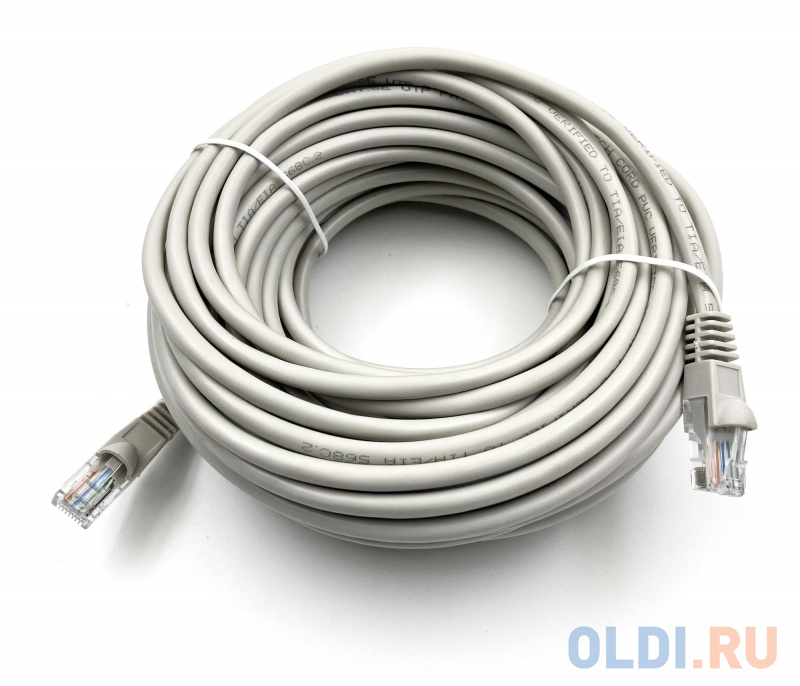 Патч-корд Buro UTP 4 пары cat5E CCA molded 20м серый RJ-45 (m)-RJ-45 (m)