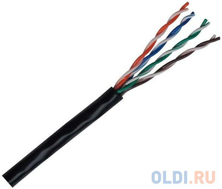 Кабель витая пара Bion BCL-U5510-181 U/UTP, кат.5e, 4x2x0,51 мм AWG 24, медь, одножильный, PVC, для внутренней прокладки, 305м, черный