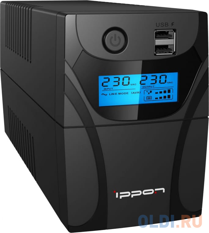 ИБП Ippon Back Power Pro II 850 850VA/480W LCD,RJ-45,USB (2 EURO)