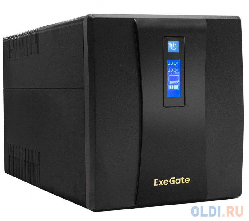 Exegate EP285494RUS ИБП ExeGate SpecialPro Smart LLB-1200.LCD.AVR.EURO.RJ.USB <1200VA/750W, LCD, AVR, 4 евророзетки, RJ45/11, USB, Black>