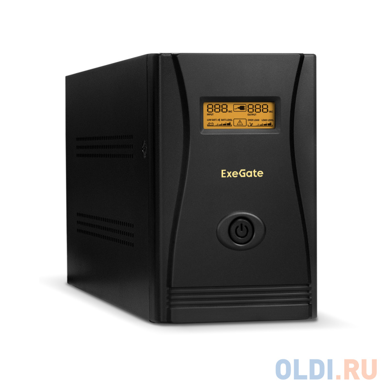 Exegate EP285487RUS ИБП ExeGate SpecialPro Smart LLB-1000.LCD.AVR.EURO.RJ <1000VA/650W, LCD, AVR, 4 евророзетки, RJ45/11, Black>