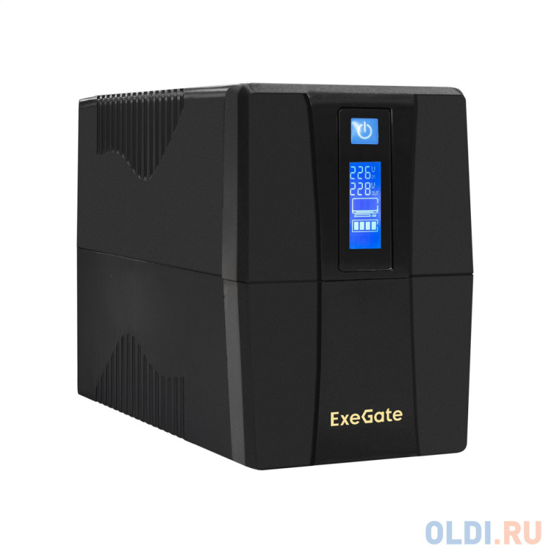 ИБП ExeGate Power Smart ULB-800.LCD.AVR.2SH <800VA/480W, LCD, AVR, 2*Schuko, металлический корпус, Black>