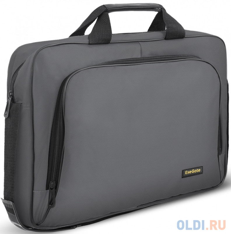 Сумка ExeGate Office F1596 Dark-Grey, темно-серая, полиэстер, для ноутбуков до 15.6"