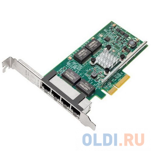 Сетевая карта Broadcom 5719 Network Adapter, 4x1GbE (RJ-45), TOE and iSCSI Offload, PCIE x4, Full Height and LowProfile