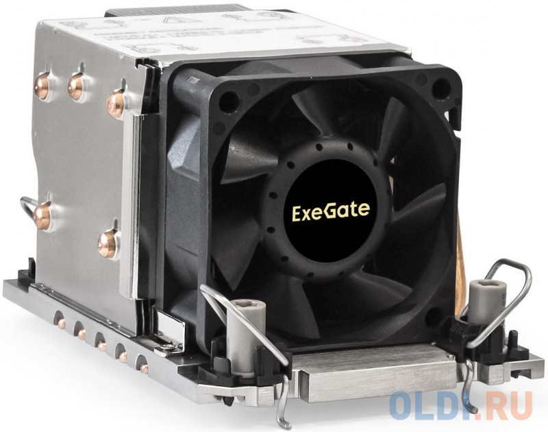 Кулер ExeGate ESNK-P0078AP4.PWM.2U.4189.Cu (Al+Cu, 2U, 5 тепл. трубок, LGA 4189, TDP 300W, Fan 80mm, PWM, 2100-8000RPM, 2 ball bearing, 4pin, 54,3db,