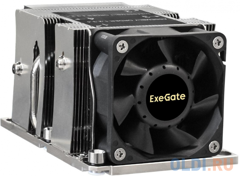 Кулер ExeGate ESNK-P0068APS4.PWM.2U.3647.Cu (Al+Cu, 2U, 3 тепл. трубки, LGA3647, TDP 205W, Fan 80mm, PWM, 2100-6800RPM, 2 ball bearing, 4pin, 52db, 41