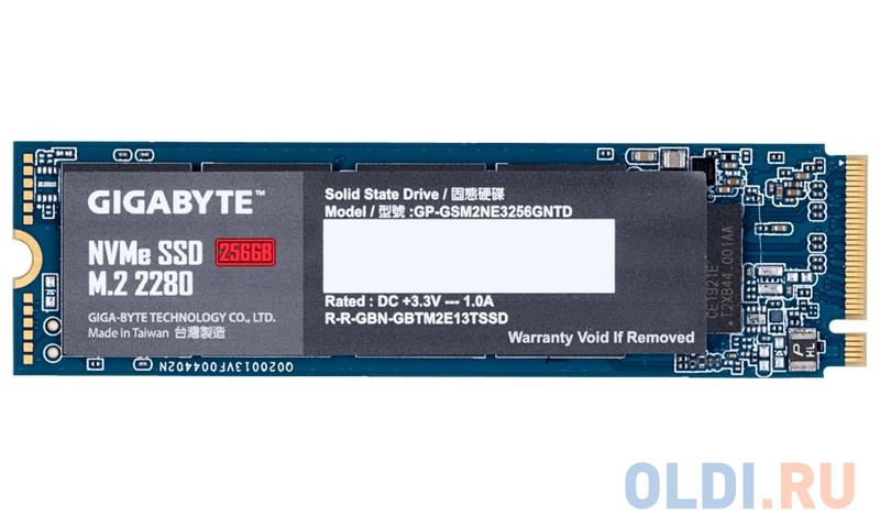 SSD накопитель GigaByte NVMe SSD 256 Gb PCI-E 3.0 x4