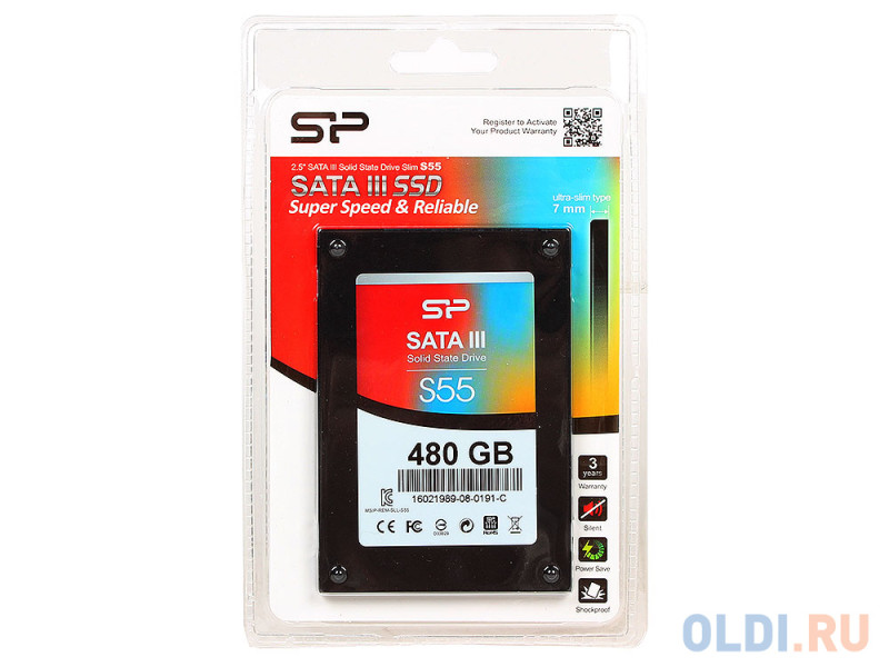 SSD накопитель Silicon Power Slim S55 480 Gb SATA-III SP480GBSS3S55S25