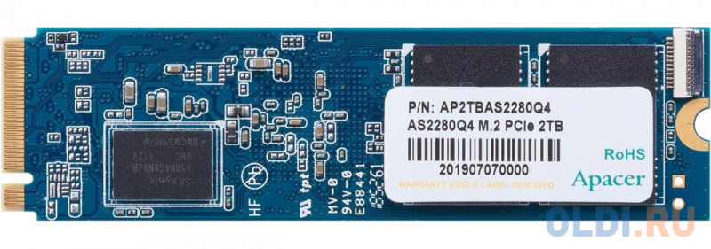 SSD накопитель Apacer AS2280Q4 2 Tb PCI-E 4.0 х4 AP2TBAS2280Q4-1