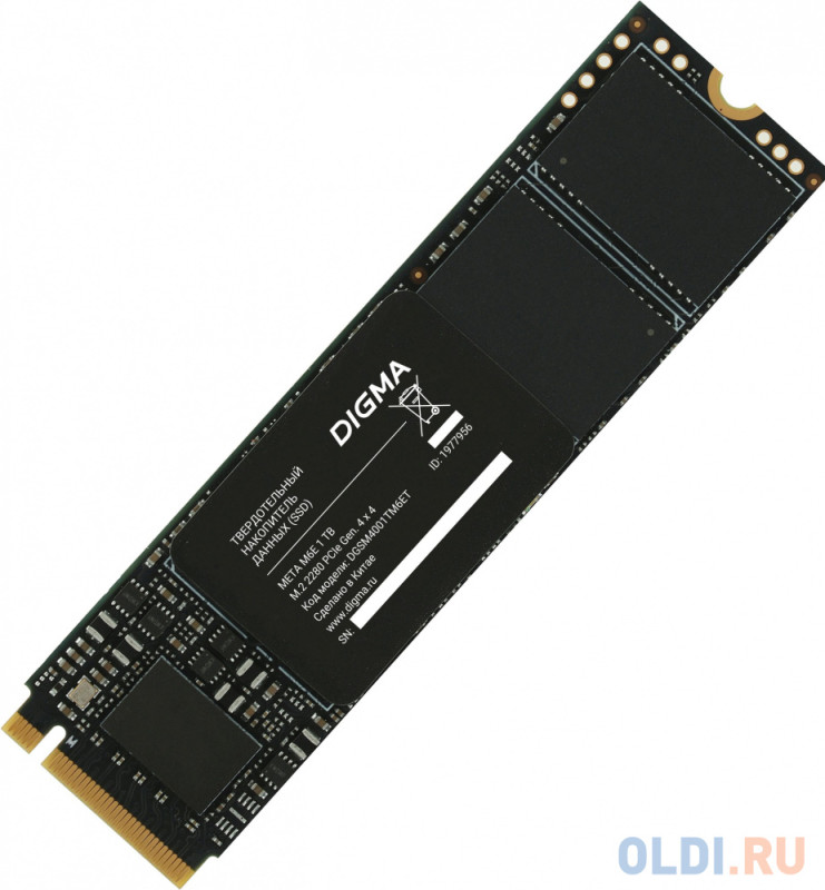 Накопитель SSD Digma PCIe 4.0 x4 1TB DGSM4001TM6ET Meta M6E M.2 2280