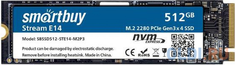 Smartbuy M.2 SSD 512Gb Stream E14 SBSSD512-STE14-M2P3 NVMe PCIe3