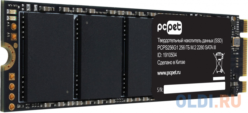 Накопитель SSD PC Pet SATA III 256Gb PCPS256G1 M.2 2280 OEM