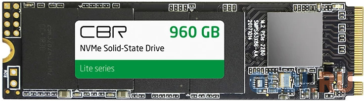 CBR SSD-960GB-M.2-LT22, Внутренний SSD-накопитель, серия "Lite", 960 GB, M.2 2280, PCIe 3.0 x4, NVMe 1.3, SM2263XT, 3D TLC NAND, R/W speed u