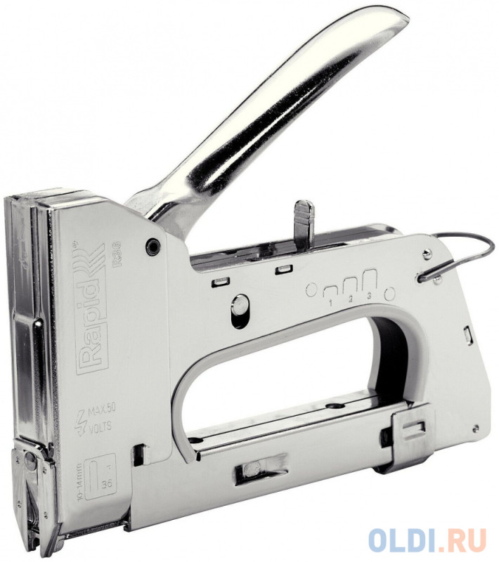 RAPID R36E степлер (скобозабиватель) ручной для кабеля 6 мм, тип 36 (10-14 мм). Cтальной корпус. Легкое трехпозиционное сжатие рукоятки ( -40%)
