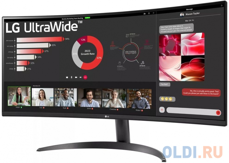 Монитор 34" LG UltraWide 34WR50QC-B