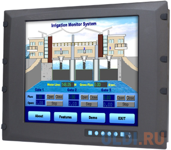 FPM-3171G-R3BE 8U Rackmount 17&quot; SXGA Industrial Monitor with Resistive Touchscreen, Direct-VGA and DVI Ports, and Wide Operating Temperature