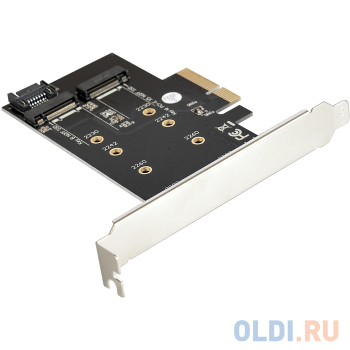 Exegate EX283713RUS Переходник EXE-509 M.2 B key + M.2 M Key -> PCI-Ex4/SATA