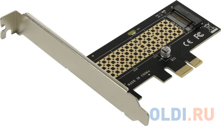 ORIENT C302E, Переходник PCI-Ex1->M.2 M-key NVMe SSD, тип 2230/2242/2260/2280, 2 планки крепления в комплекте (31152)