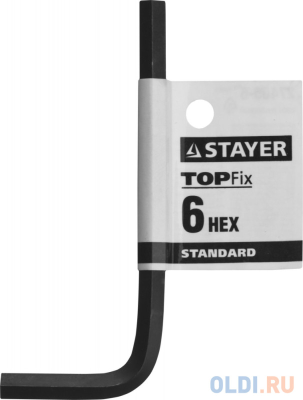 Ключ имбусовый STAYER 27405-6 STANDARD  сталь, черный, 6мм