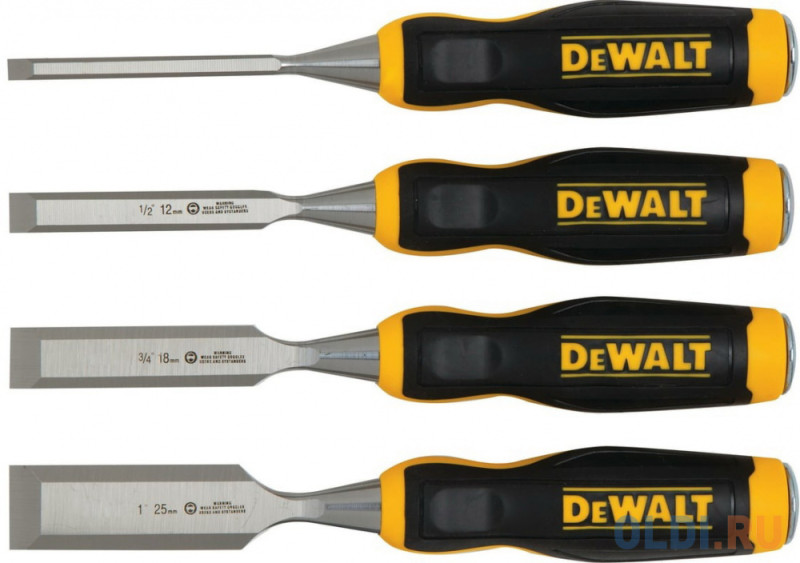 Набор стамесок DEWALT 4 шт, 6, 12, 18, 25 мм DWHT0-16063