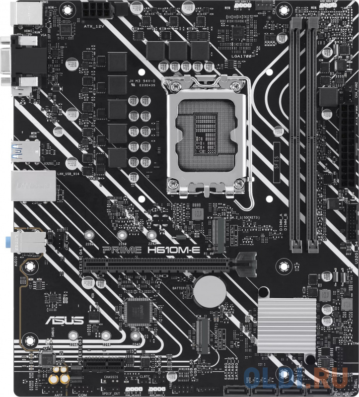 ASUS PRIME H610M-E-CSM, LGA1700, H610, 2*DDR5, DP+VGA + HDMI, SATA3, Audio, Gb LAN, USB 3.2, USB 2.0, COM*1 header (w/o cable), mATX ; 90MB1G10-M0EAYC