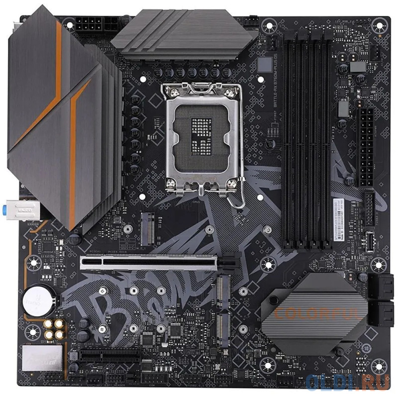 Материнская плата Colorful BATTLE-AX B760M-PLUS D5 V20 Z760 LGA1700 4xDDR5 1xPCIEx16 1xPCIEx4 3xM.2 2xTypeC 3xUSB3.2Gen1 5xUSB2.0 4xSATA3.0 2.5G DP HD